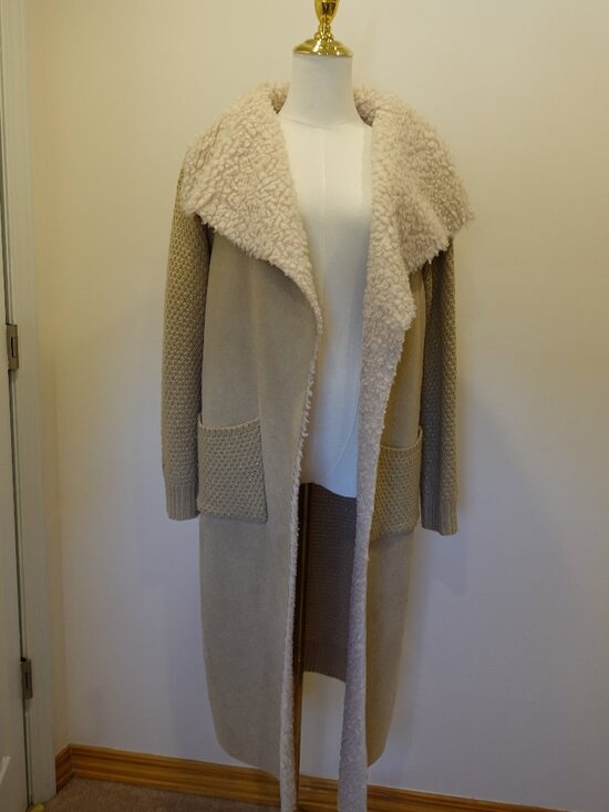 Sweaters - Women's  love Tan Knit Cardigan Sweater Jacket Size M
